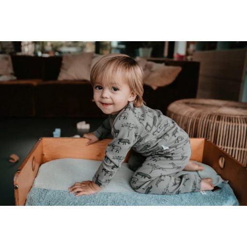 Pyjamas Bio-Baumwolle - Safari Grau - Glow Grauer Kinderpyjama mit Safari-Print