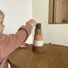 Stacking tower in a brown colour mix