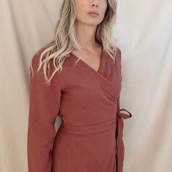 bordeaux overslagjurk dames