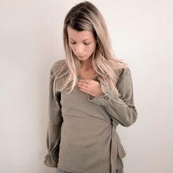 groene wikkelblouse dames