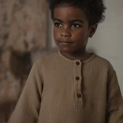 mousseline kindershirt beige