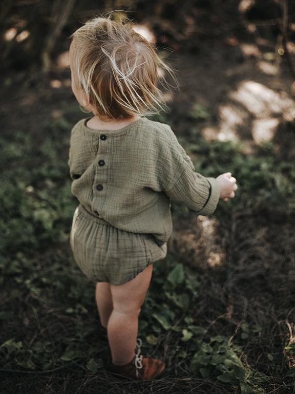 Muslin Bloomer - Sage - Glow baby pants green