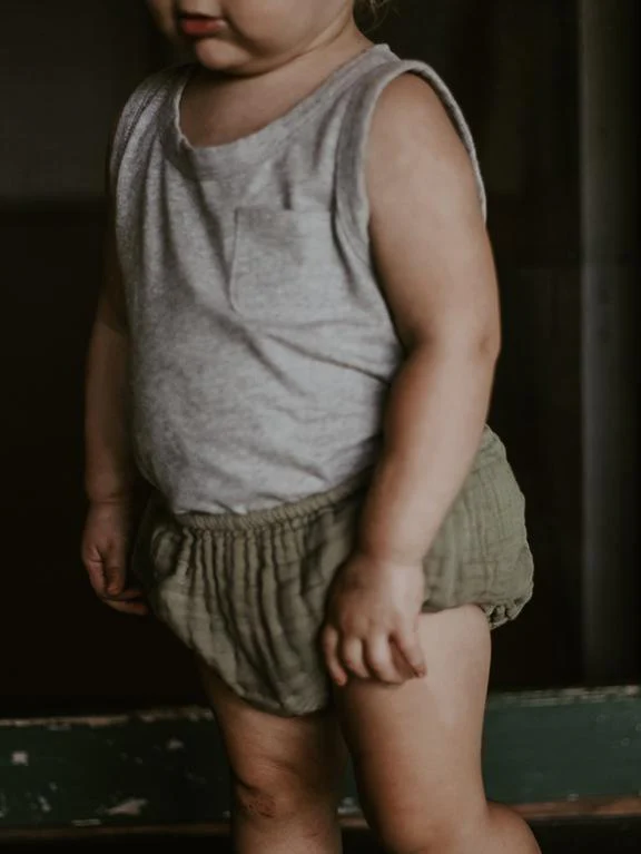 Muslin Bloomer - Sage - Glow baby pants green