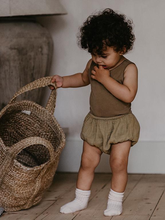 Muslin Bloomer - Sage - Glow baby pants green