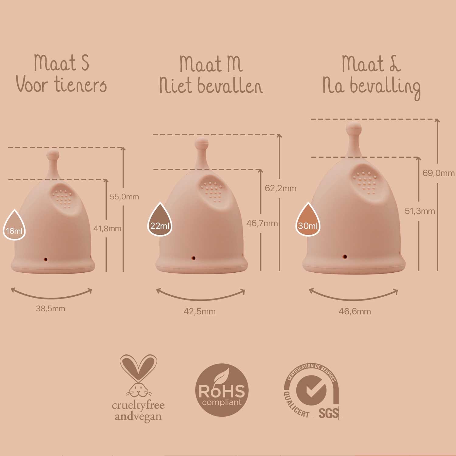 Menstruationstassen Größen - Glow