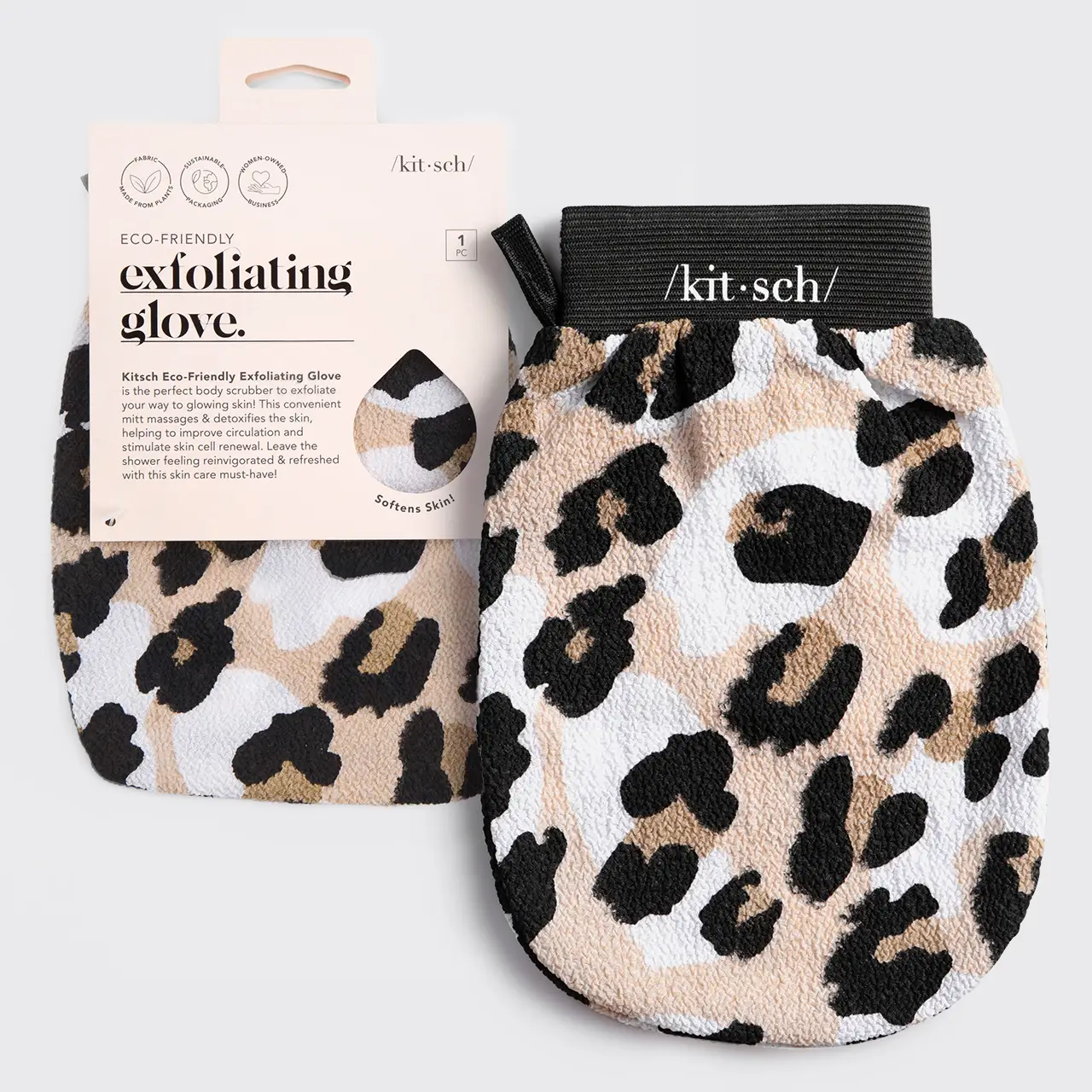 Milieuvriendelijke exfoliërende handschoen - Leopard - Glow