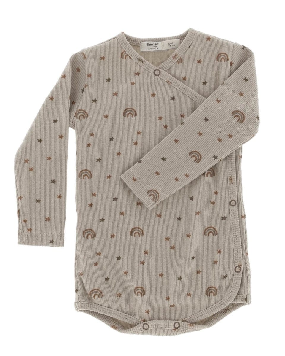 snoozebaby-romper-milky-rust-rainbow-428327 - Glow Romper 100% biologisch katoen - Rainbow